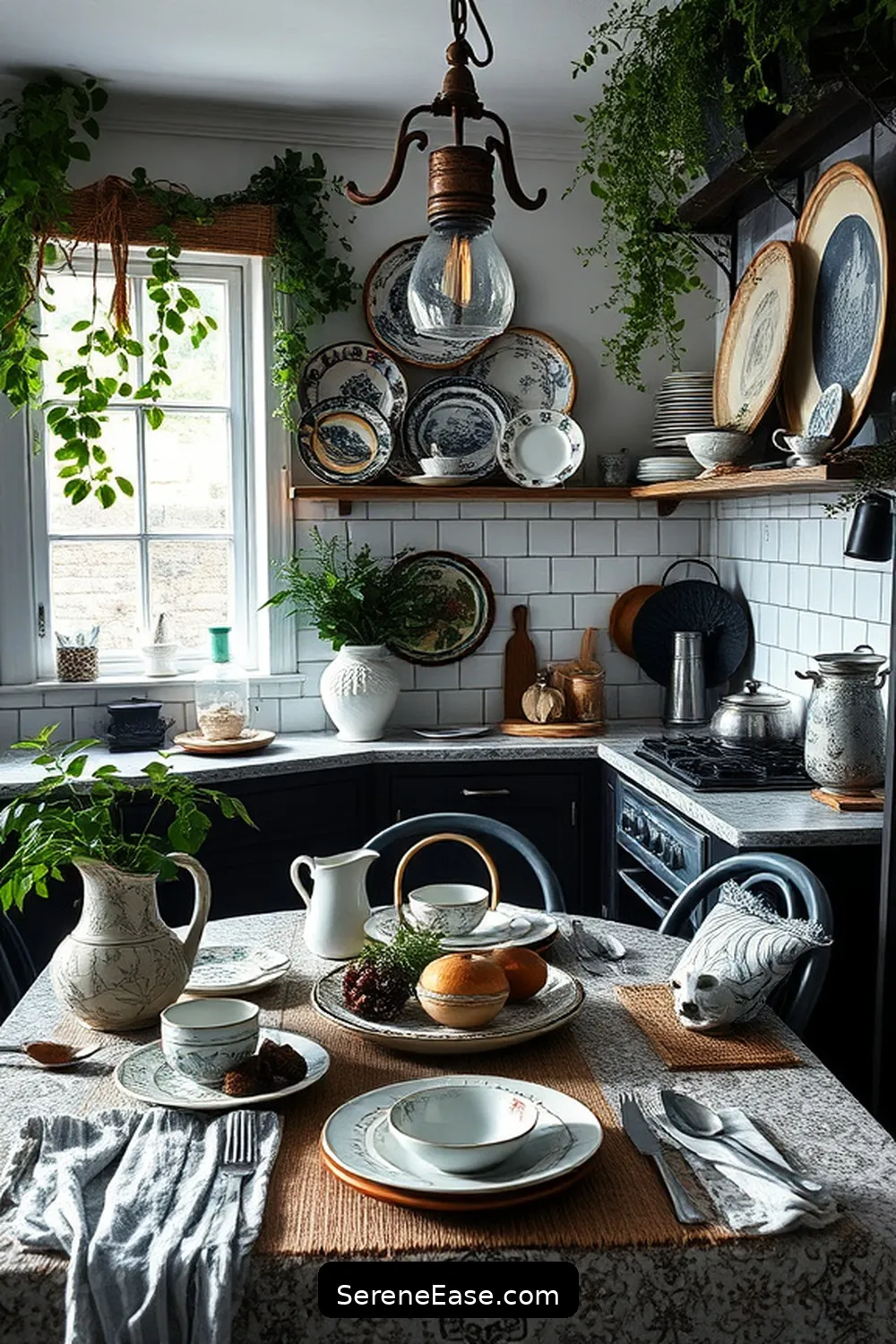 Transform Your Kitchen Into a Black and White Bohemian Style 6 Mix and Match Dinnerware for Transform Your Kitchen Into a Black and White Bohemian Style