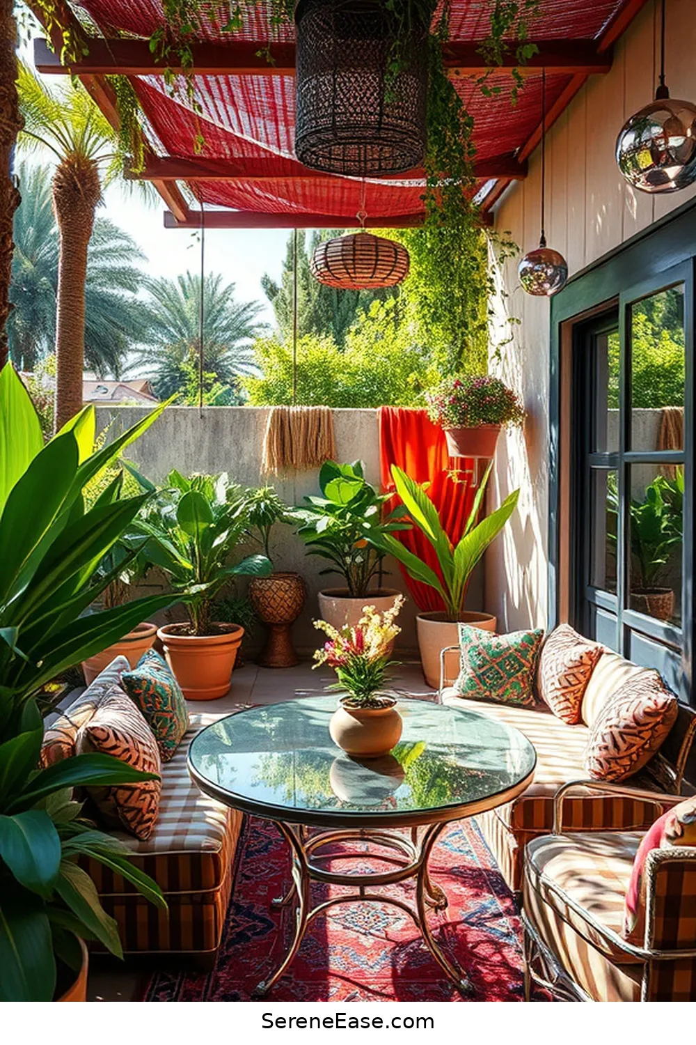 Transform Your Outdoor Patio With Metallic Accents in Bohemian Style 10 Use Mirrors to Reflect Light and Enhance Space for Transform Your Outdoor Patio With Metallic Accents in Bohemian Style