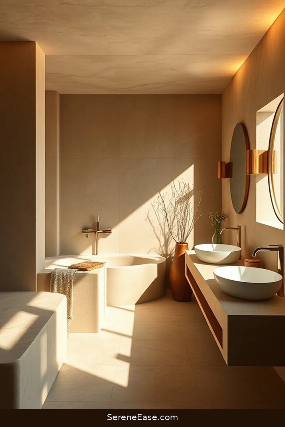 Using Earth Tones for a Minimalist Bathroom Style 9 Lighting Considerations for Earth Toned Bathrooms for Using Earth Tones for a Minimalist Bathroom Style
