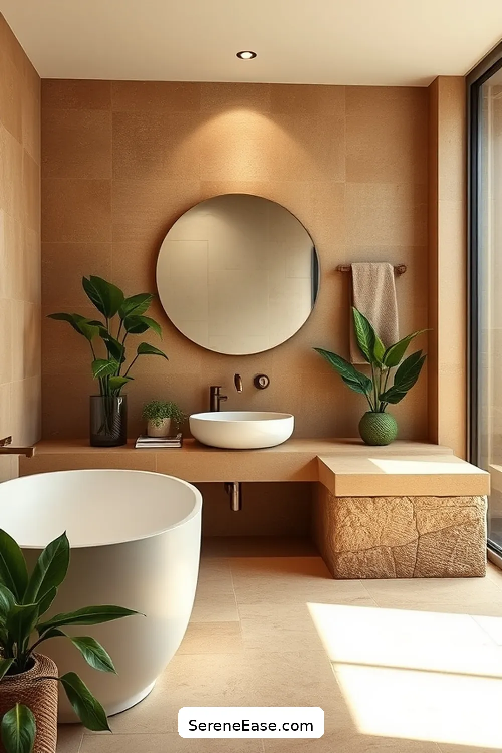 Using Earth Tones for a Minimalist Bathroom Style 11 Plants and Greenery in Earth Tone Bathrooms for Using Earth Tones for a Minimalist Bathroom Style