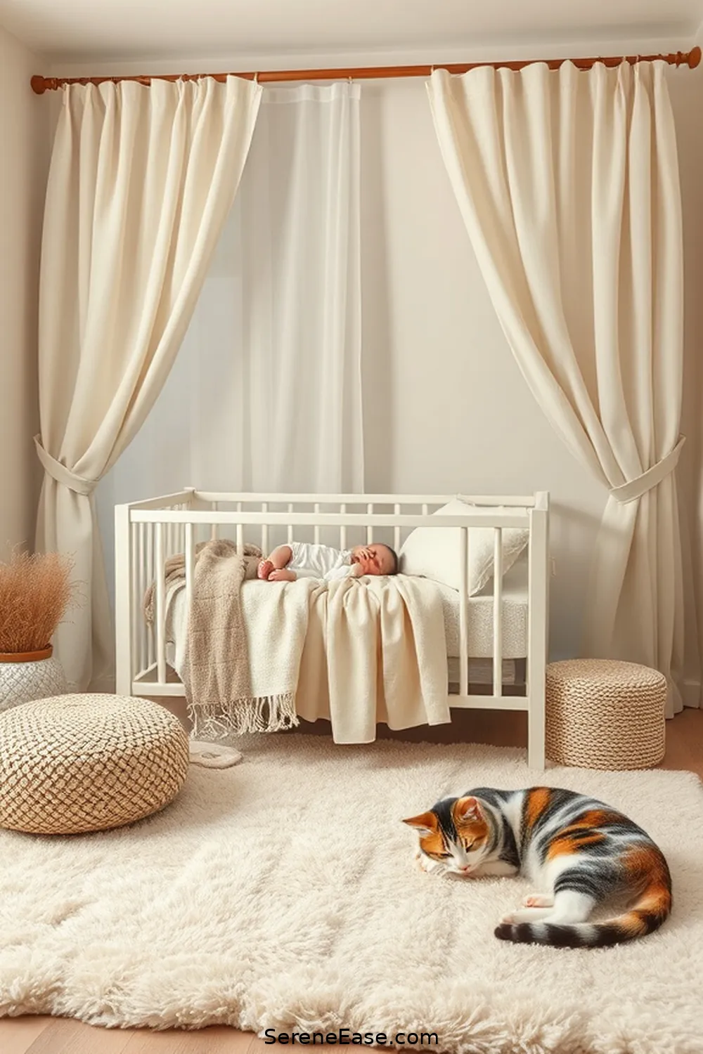 Textiles and Fabrics in Neutral Hues for Using Neutral Tones in a Rustic Nursery Style
