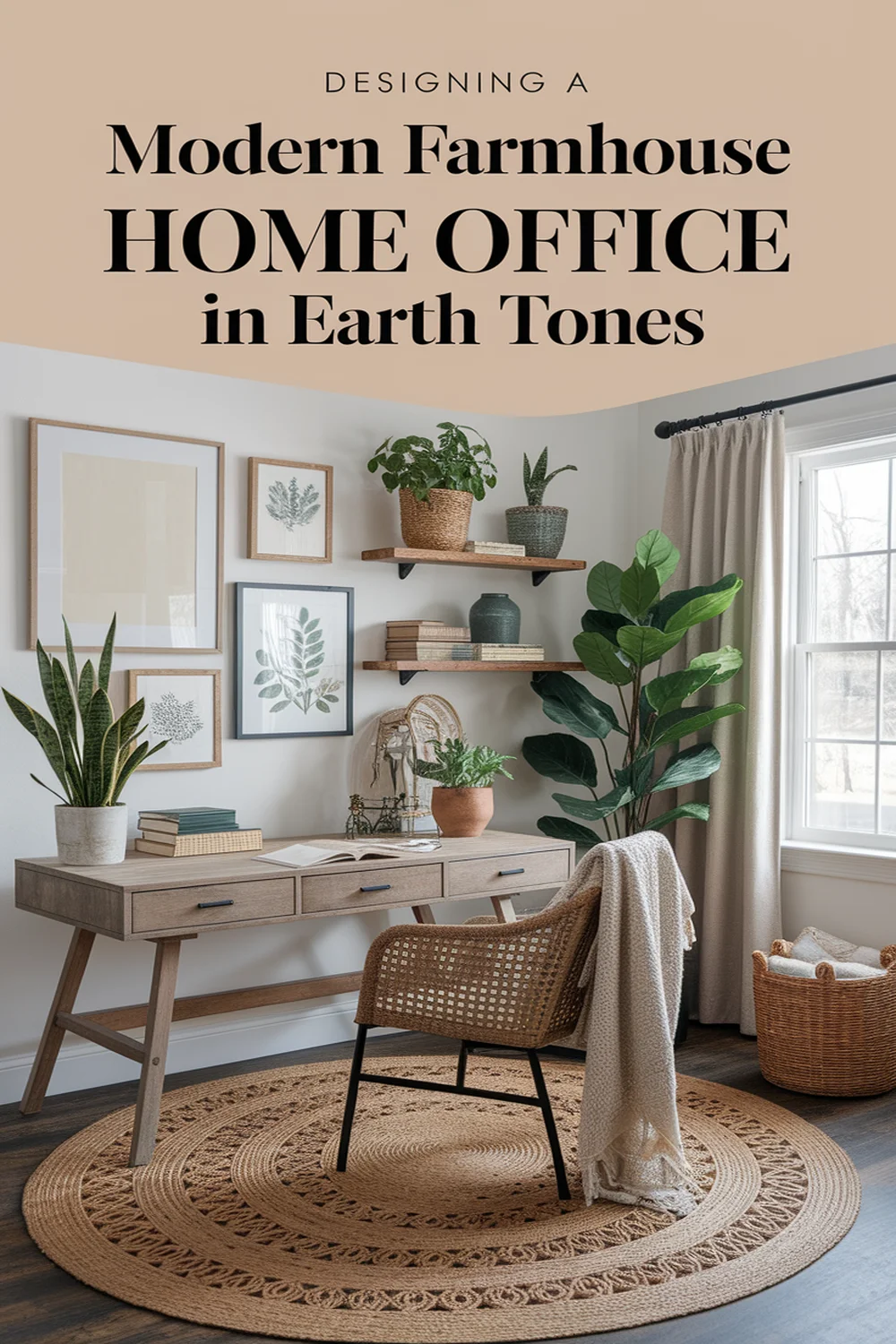 Image for: Designing a Home Office in Modern Farmhouse Style With Earth Tones